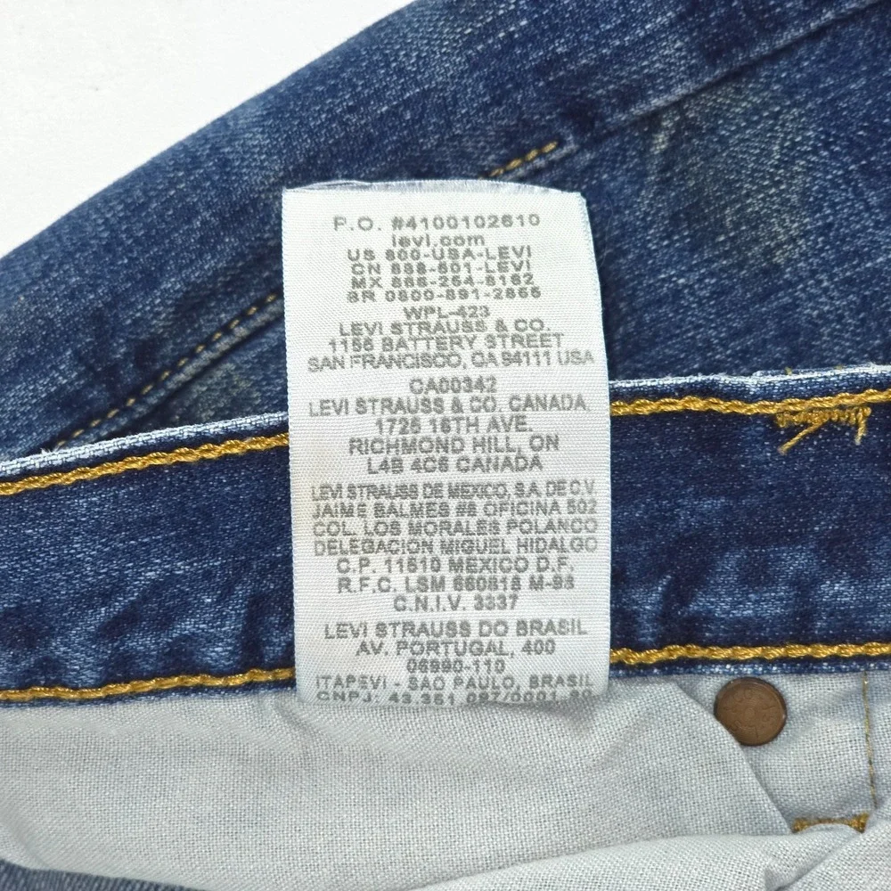 Levi's 501 Jeans Men 36x32 (38x32) Straight Leg Medium Wash Denim Whiskers Faded